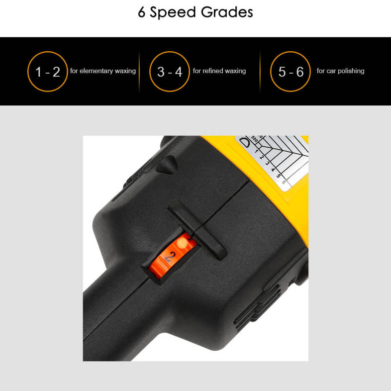 1200W Car Electric Polisher 6 Speed Grades Copper Wire Motor for Polishing Waxing 