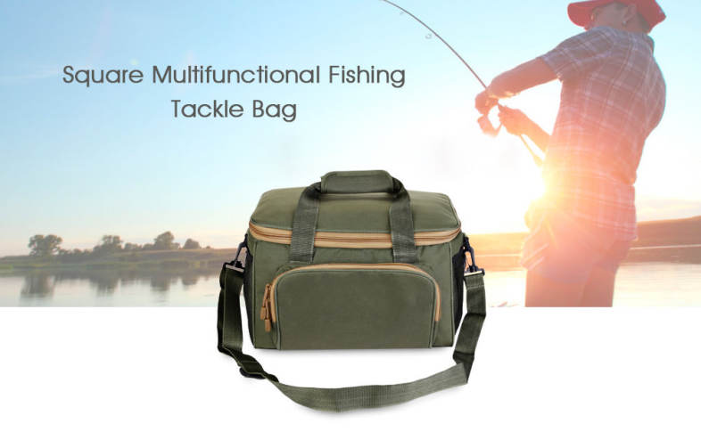 LEO Square Multifunctional Fishing Tackle Bag Canvas Waist Lure Pack