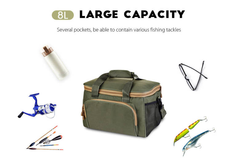 LEO Square Multifunctional Fishing Tackle Bag Canvas Waist Lure Pack