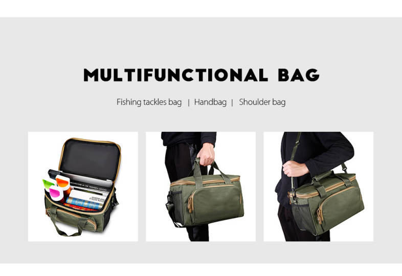 LEO Square Multifunctional Fishing Tackle Bag Canvas Waist Lure Pack