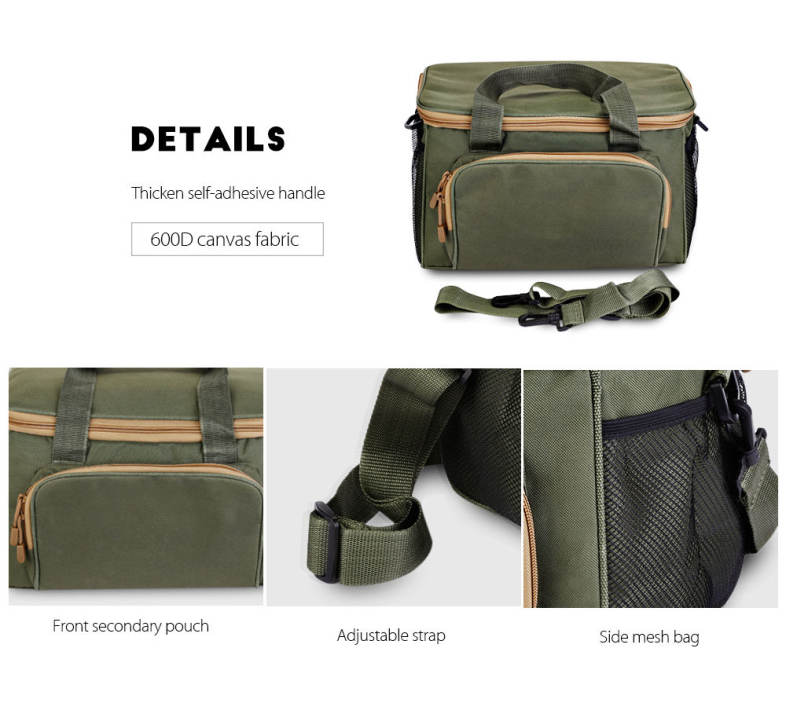 LEO Square Multifunctional Fishing Tackle Bag Canvas Waist Lure Pack