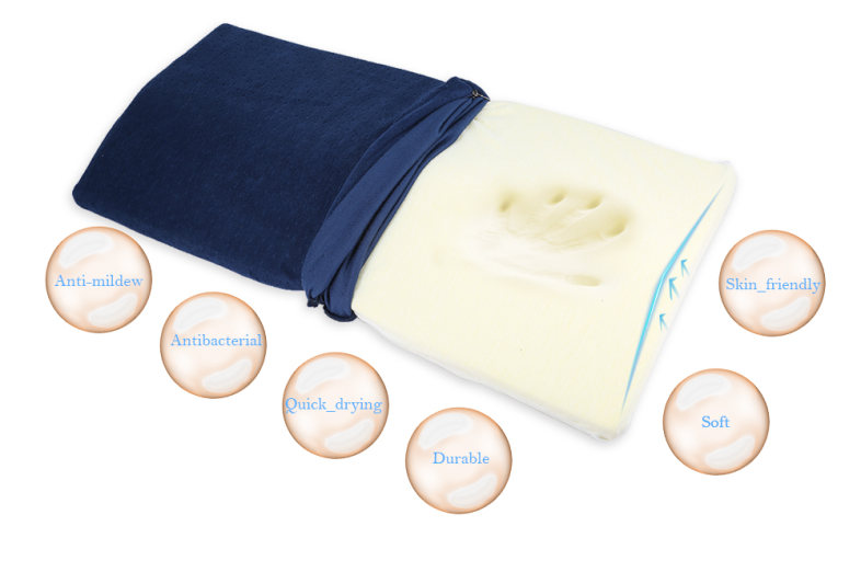 Memory Foam Pillow Orthopedic Latex Neck Fiber Slow Rebound Massager 