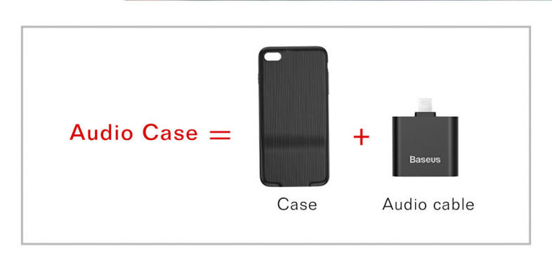 Baseus Audio Case Double IP Interfaces PC TPU for iPhone 7 / 8  