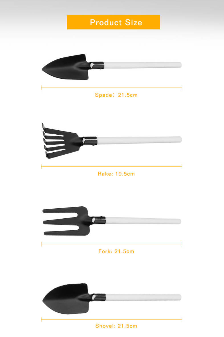 LS - 107 4pcs / Set Mini Garden Plant Care Tool Shovel Rake Fork Spade
