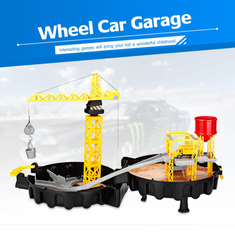 WY205 Construction Sites with Diecast Play Set Parking Garage Toys for Kids Model Building Kits 