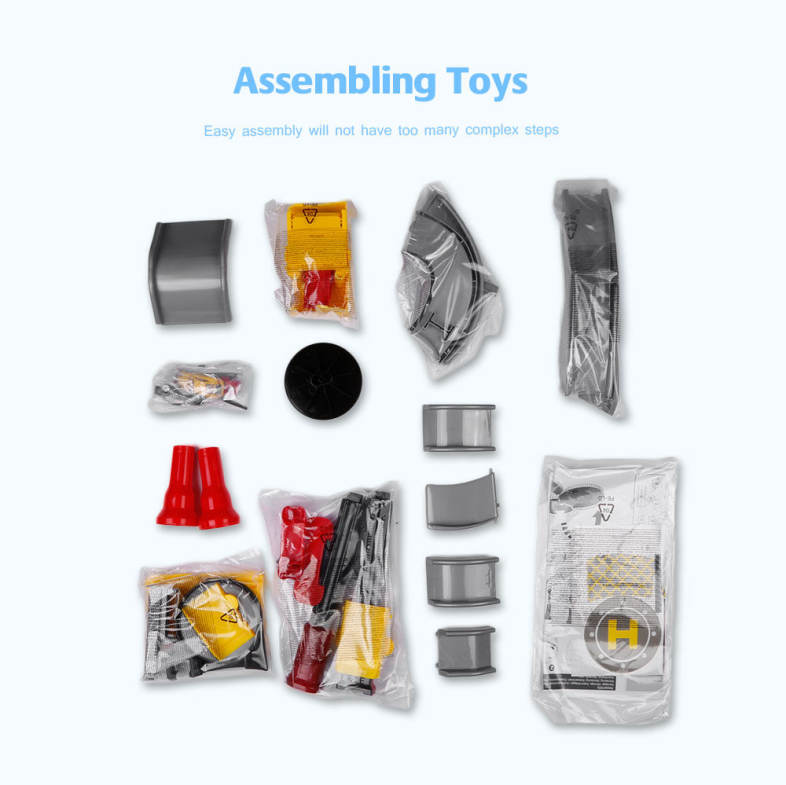 WY205 Construction Sites with Diecast Play Set Parking Garage Toys for Kids Model Building Kits 