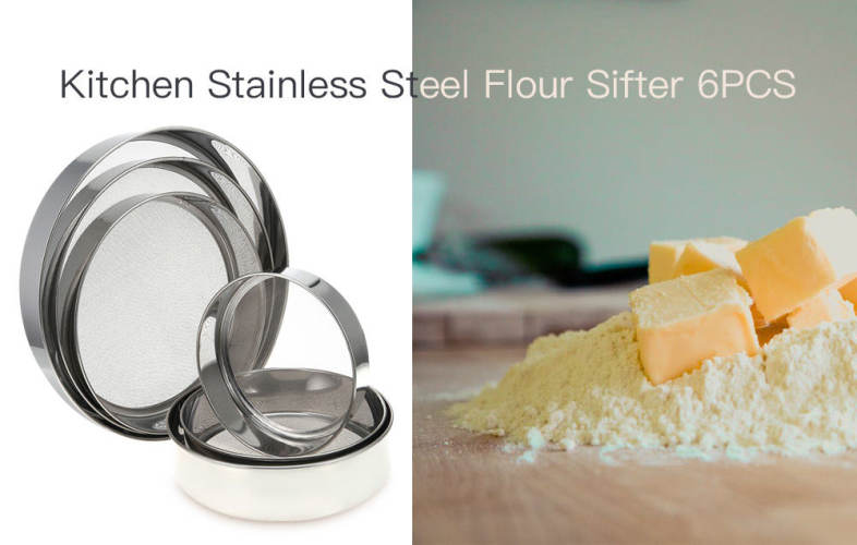 Stainless Steel Fine Mesh Flour Sifter 6PCS