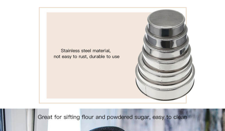 Stainless Steel Fine Mesh Flour Sifter 6PCS