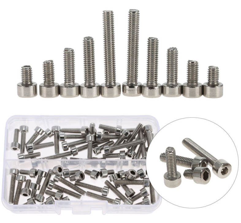 60pcs Stainless Steel Cylinder Hexagon Socket Round Head Cap Screw
