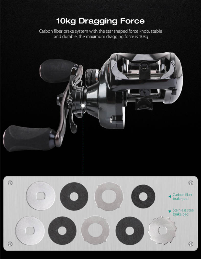 TSURINOYA BRONTOSAURUS 3000 6.3:1 10   1BB Left / Right Hand Bait Fishing Baitcasting Reel
