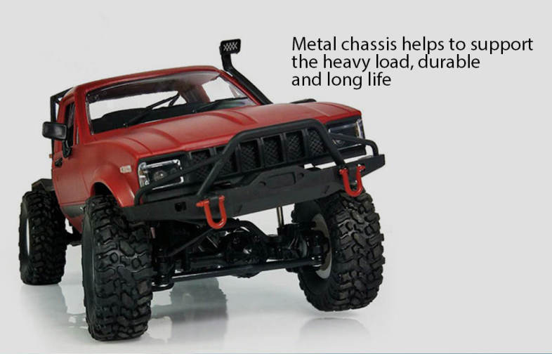 WPL C14 1:16 2.4G 2CH 4WD Mini Off-road RC Semi-truck with Metal Chassis / TPR Tires / 15km/h Top Speed