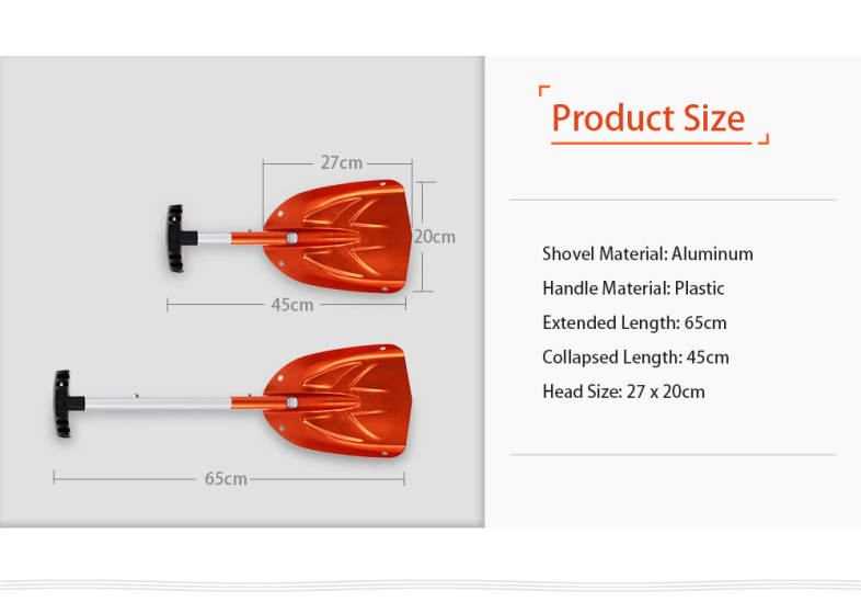 LS - 504 Off Road Foldable Shovel Aluminum Handle Snow Tool for Outdoor Hiking Gardening Camping