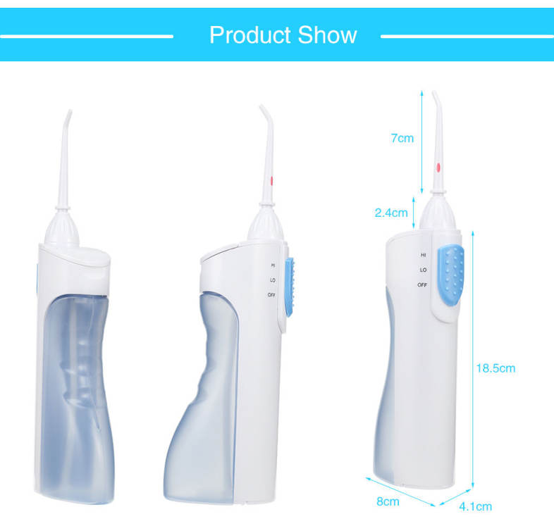 Portable Dry Battery Electric Dental Oral Irrigator Cordless Water Flosser