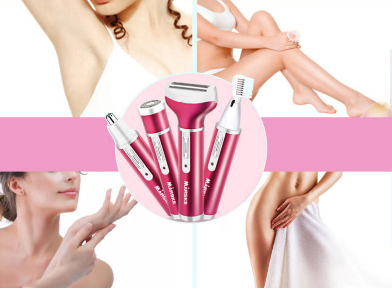 MARSKE 4 in 1 Rechargeable Shaver Epilator Razor Nose Eyebrow Trimmer