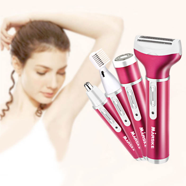 MARSKE 4 in 1 Rechargeable Shaver Epilator Razor Nose Eyebrow Trimmer