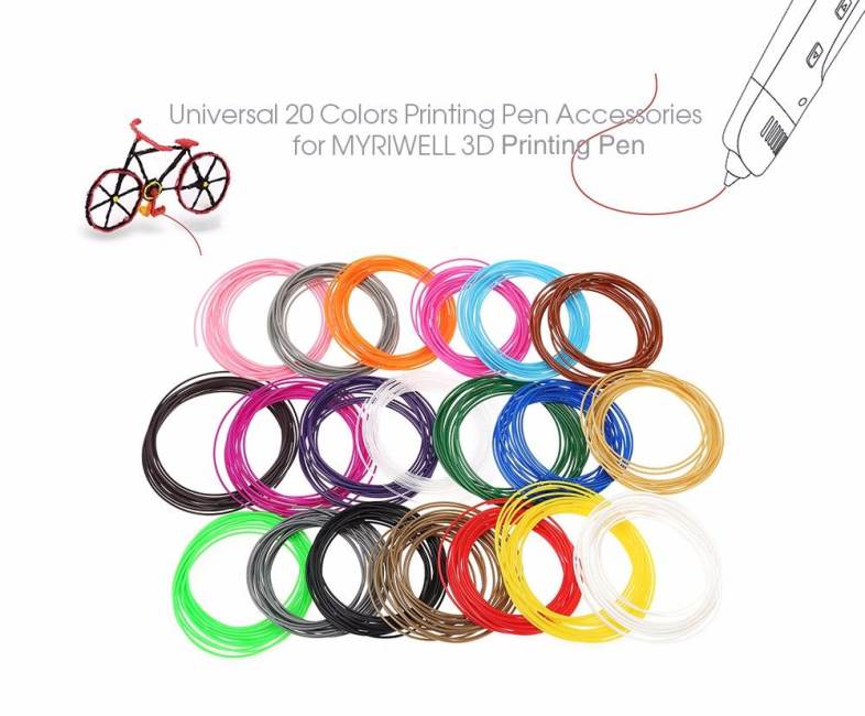20 Colors Printer Filament Accessories for MYRIWELL 3D Printing Pen