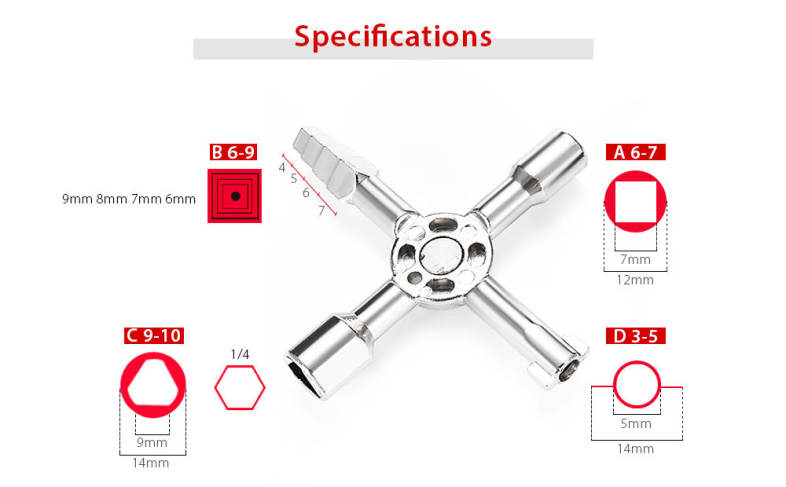 HakkaDeal 10 in 1 Electric Control Cabinet Cross Triangle Key Wrench