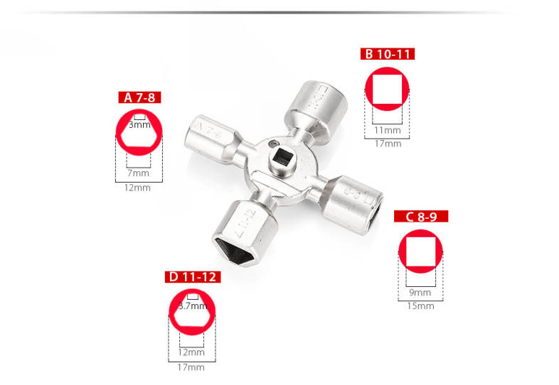 HakkaDeal 10 in 1 Electric Control Cabinet Cross Triangle Key Wrench
