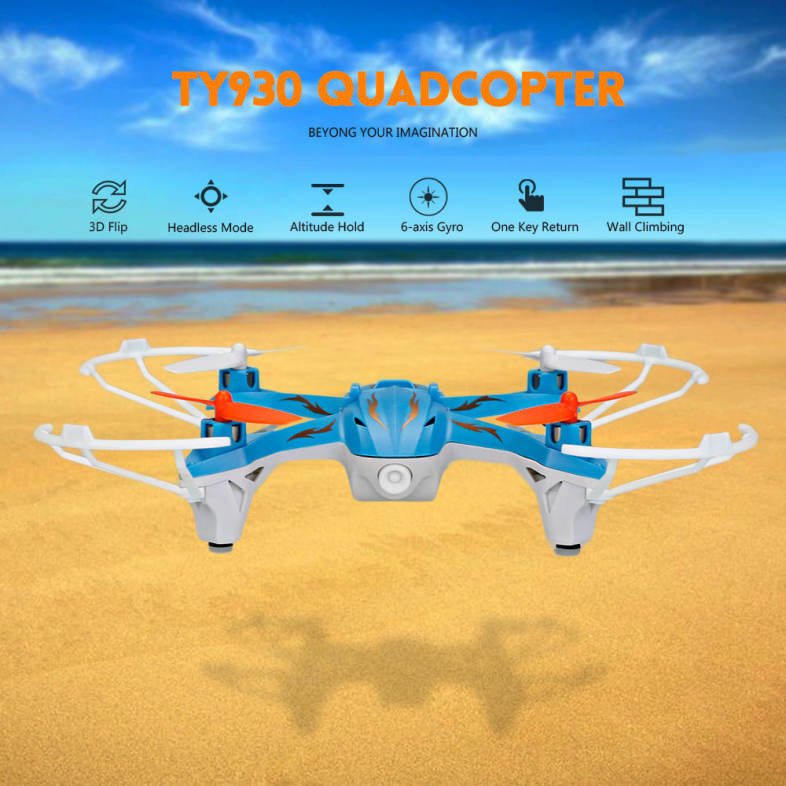 Flytec TY930 RC Quadcopter 2.4G 4CH 6-axis Gyro Headless High Hold Mode 3D Unlimited Flip Drone RTF