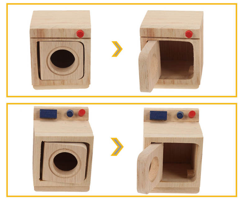 Kids Utility Room Children Miniature Home Educational Toys Wooden Furniture 