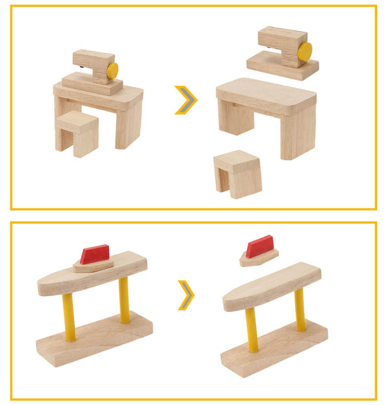 Kids Utility Room Children Miniature Home Educational Toys Wooden Furniture 