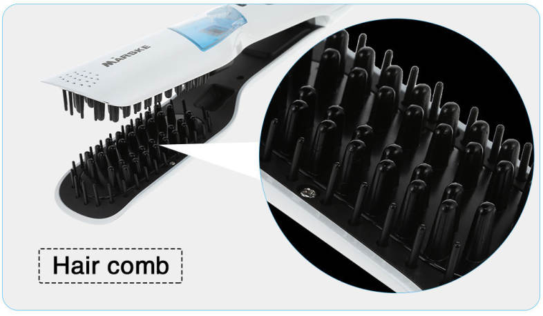 Ceramic Hair Straightener Brush Comb Hairbrush Straightening Steam Styler 