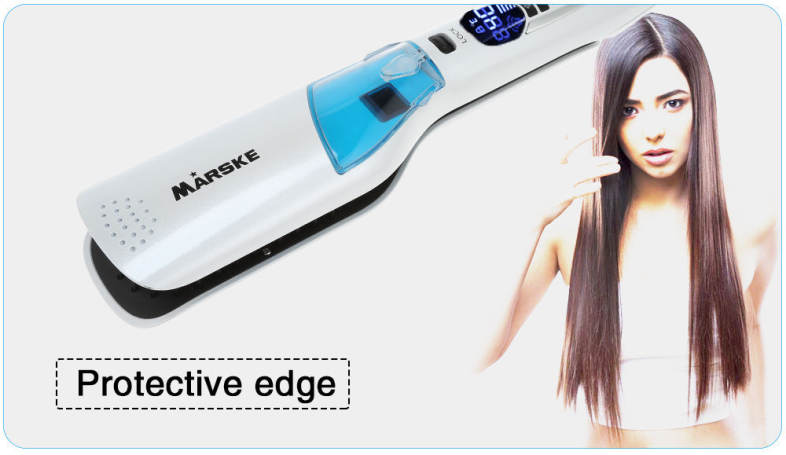 Ceramic Hair Straightener Brush Comb Hairbrush Straightening Steam Styler 