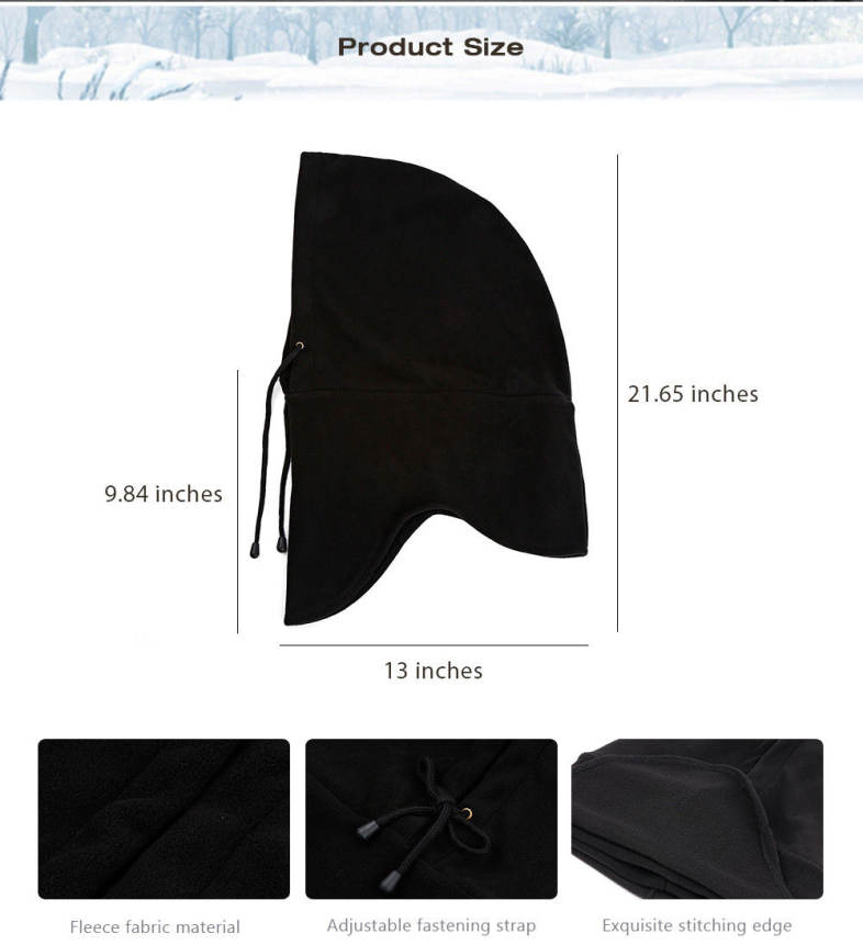 Unisex Windproof Motorcycle Bicycle Face Mask Neck Cap Thermal Fleece Hat