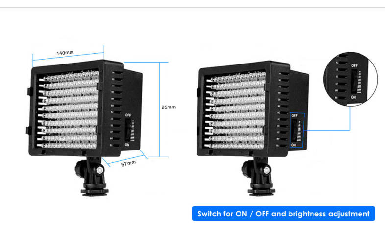 Lightdow Pro LD - 160 LED Video Lamp Light for Canon / Nikon Camera DV Camcorder