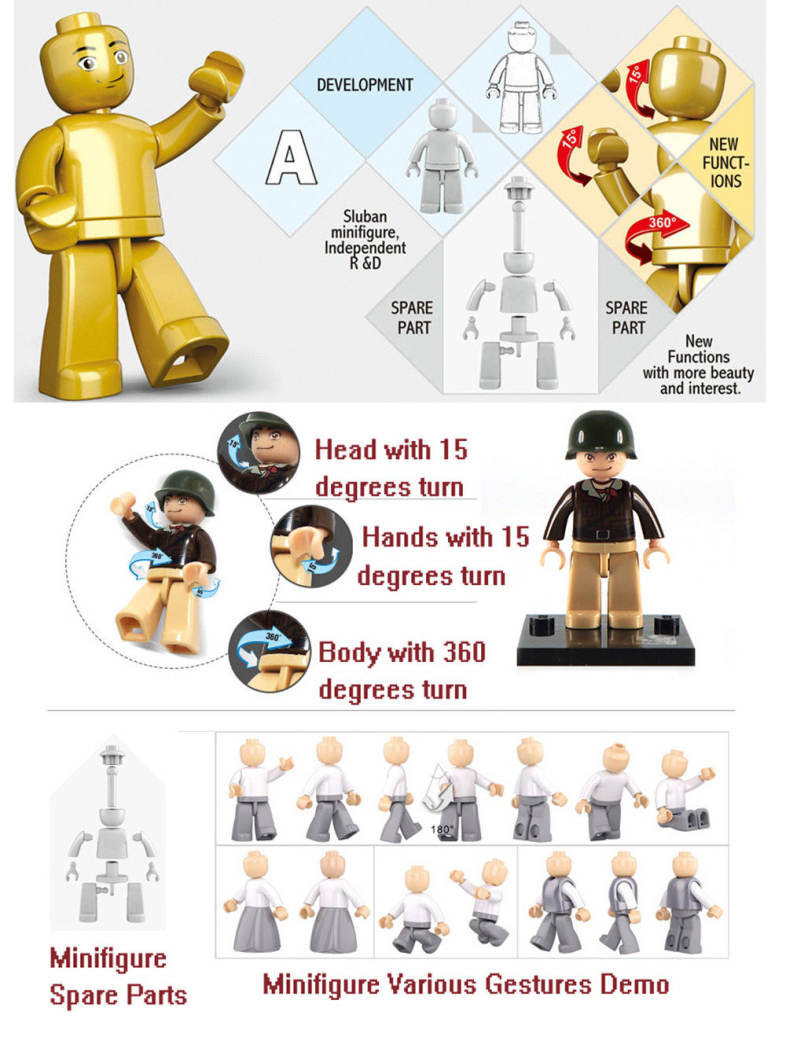 Sluban Building Blocks Educational Kids Toy Army Set 1PC