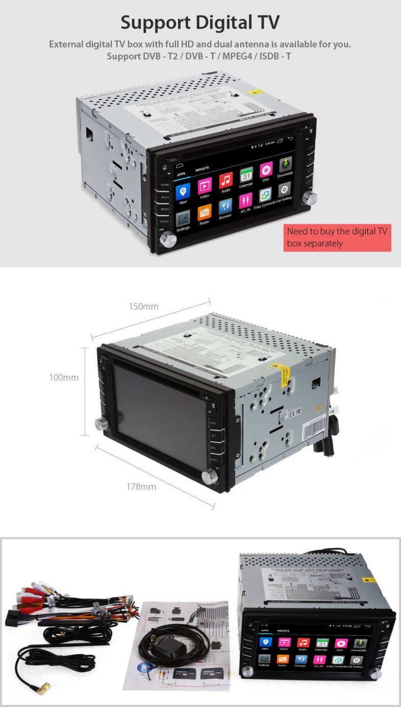 Ownice C500 OL - 6666F Quad Core Android 6.0 2 Din Car GPS DVD Player