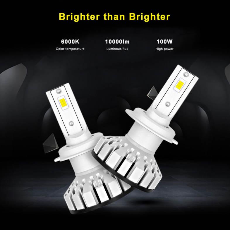 LS01 - R8 H7 Automobile LED Headlight 100W 10000lm 