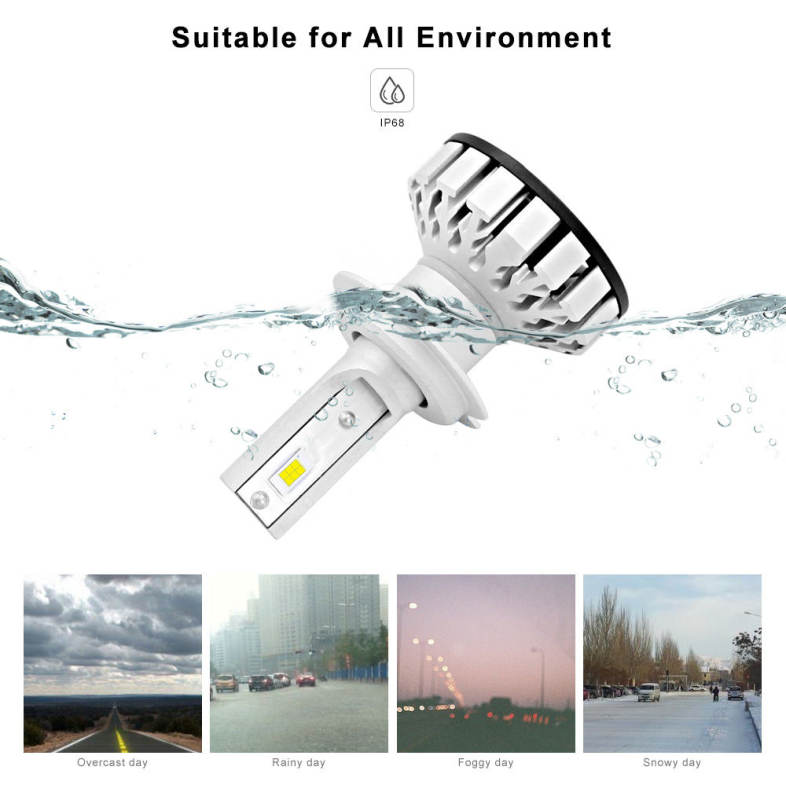 LS01 - R8 H7 Automobile LED Headlight 100W 10000lm 