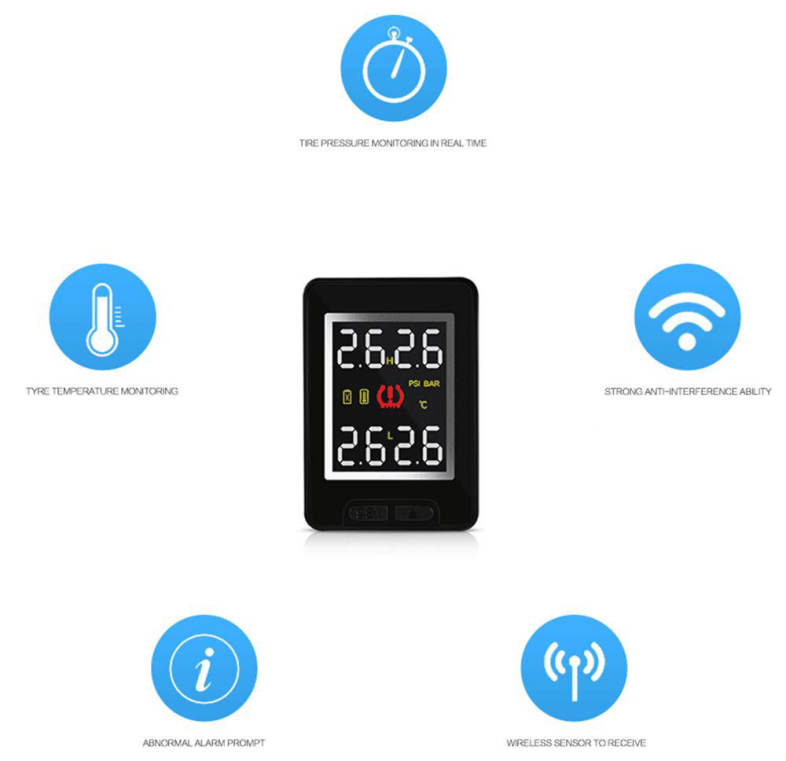 Pershn U912 TPMS Car Tire Pressure Monitoring System with 4 Internal Sensors for Honda 