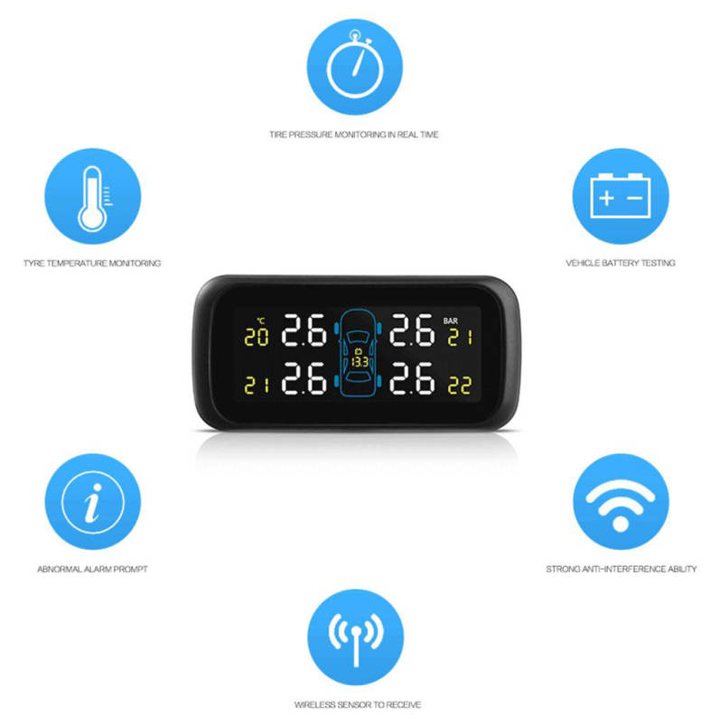 Pershn U903 TPMS Tire Pressure Monitoring System with 4 External Sensors 
