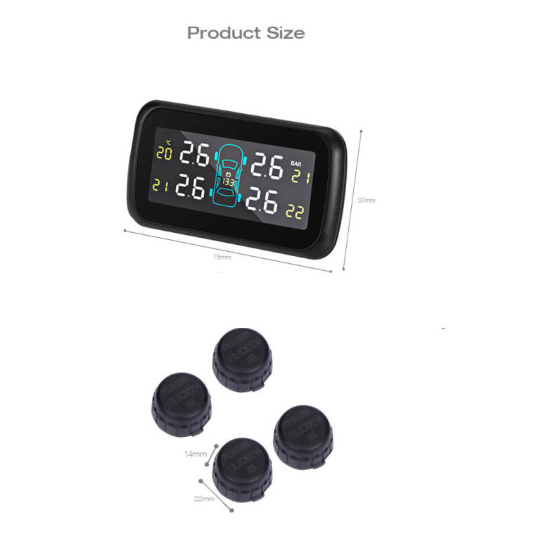 Pershn U903 TPMS Tire Pressure Monitoring System with 4 External Sensors 