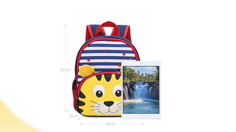 TongChang Cute Kid School Bag 3D Cartoon Animal Zoo Print Backpack