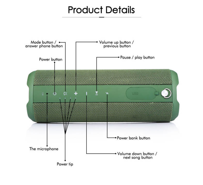 BOLGE HS880 Portable Waterproof Outdoor Mountain Bicycle Subwoofer Bluetooth Speaker