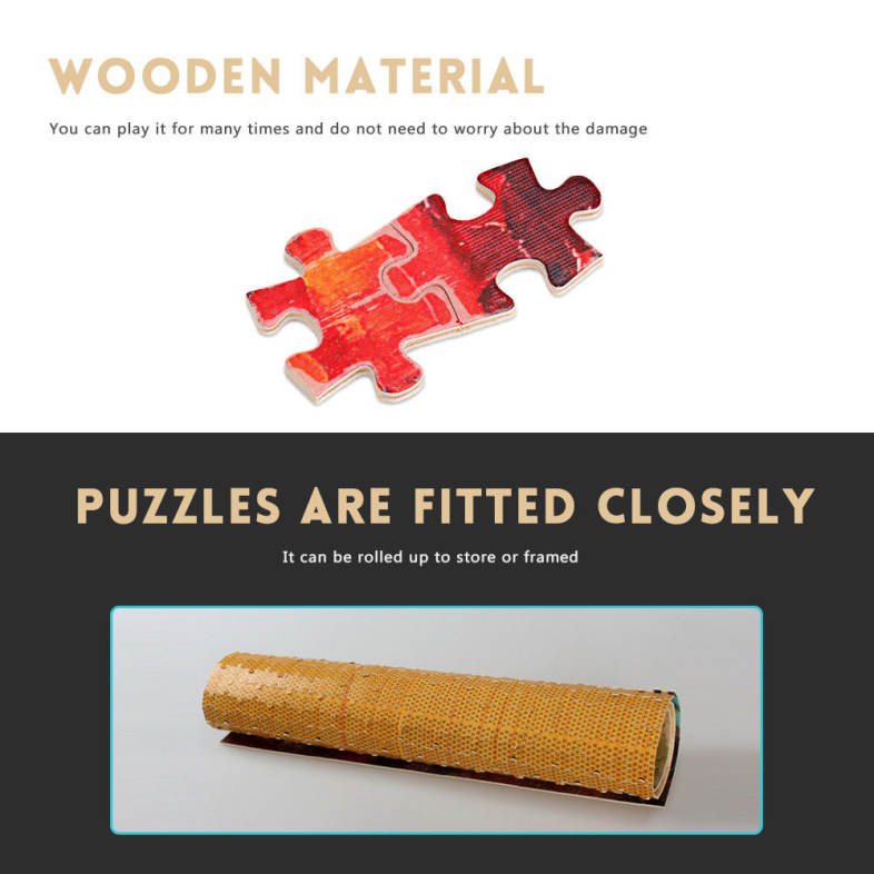 1000pcs Luminous Wooden Puzzles Oil Painting Series Plain Sailing Educational Toys
