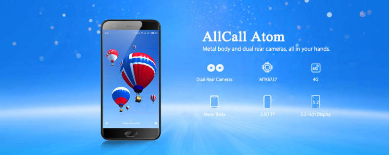 AllCall Atom 4G Smartphone 5.2 inch Android 7.0 MTK6737 Quad Core 1.3GHz 2GB RAM 16GB ROM 2.0MP   8.0MP Dual Rear Cameras