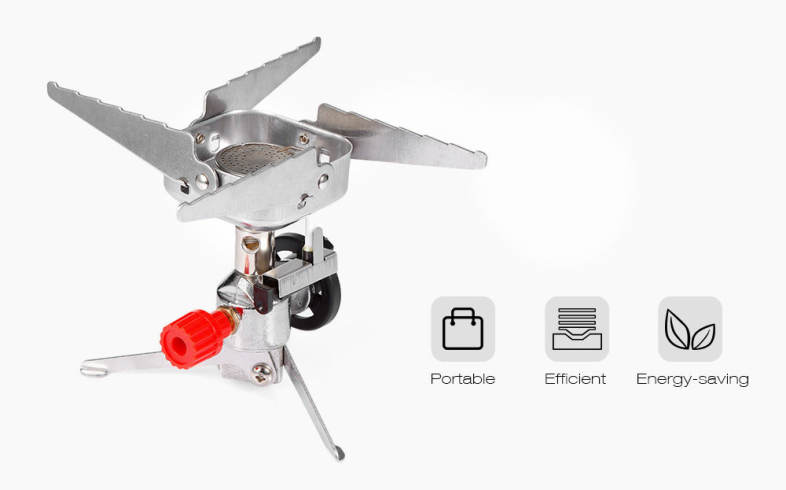 Mini Pocket Outdoor Cooking Burner Folding Backpacking Gas Stove