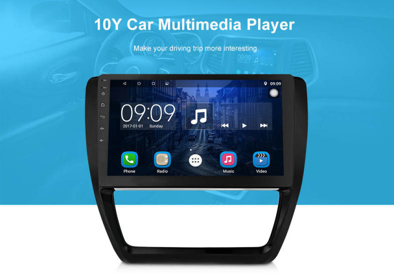 1001 10Y 10-inch Touch Screen Car Multimedia Player for 12 - 15 Volkswagen Sagitar 
