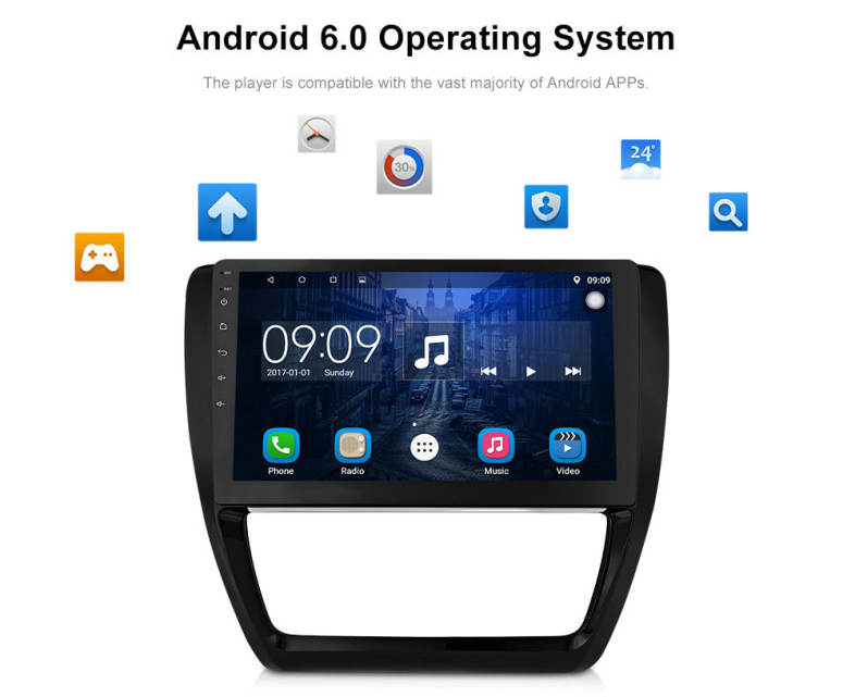 1001 10Y 10-inch Touch Screen Car Multimedia Player for 12 - 15 Volkswagen Sagitar 