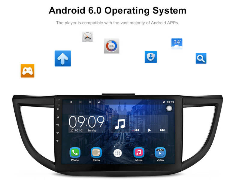 1001 10Y 10-inch Touch Screen Car Multimedia Player for 12 - 16 Honda CR - V 