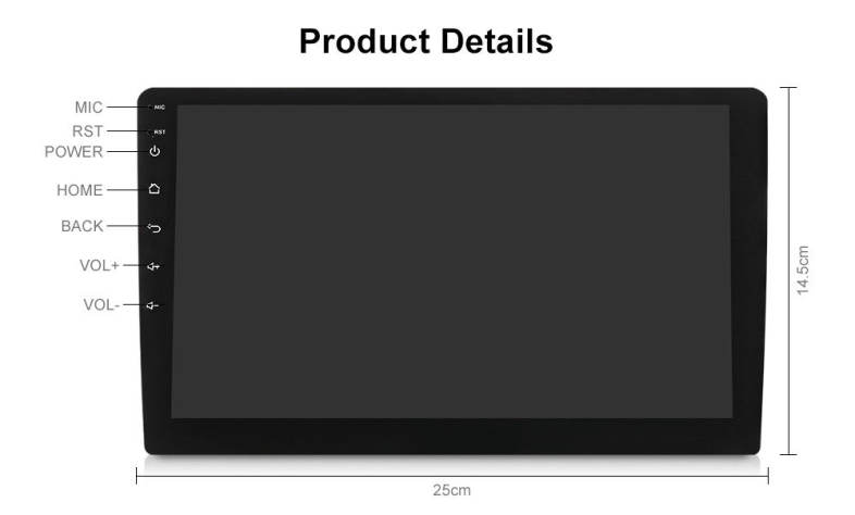 1001 10Y 10-inch Touch Screen Car Multimedia Player for 12 - 15 Camry 
