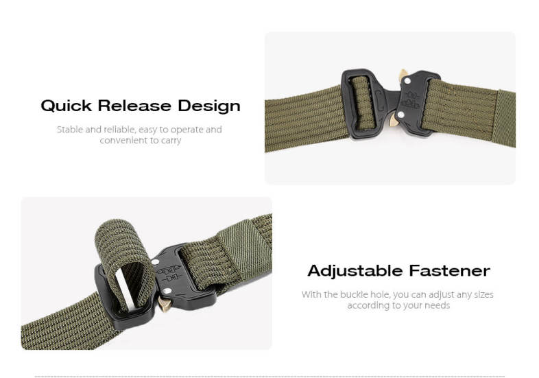 Gameit Tactical Belt Military Webbing Rigger Web Strap with Quick Release Buckle