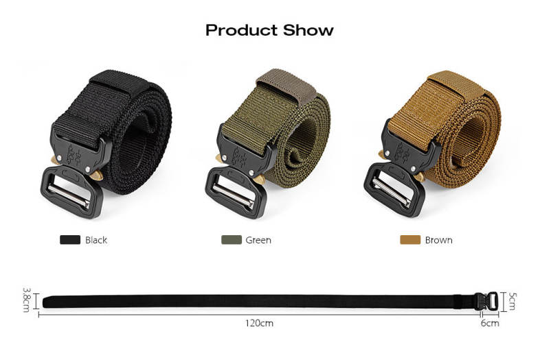 Gameit Tactical Belt Military Webbing Rigger Web Strap with Quick Release Buckle