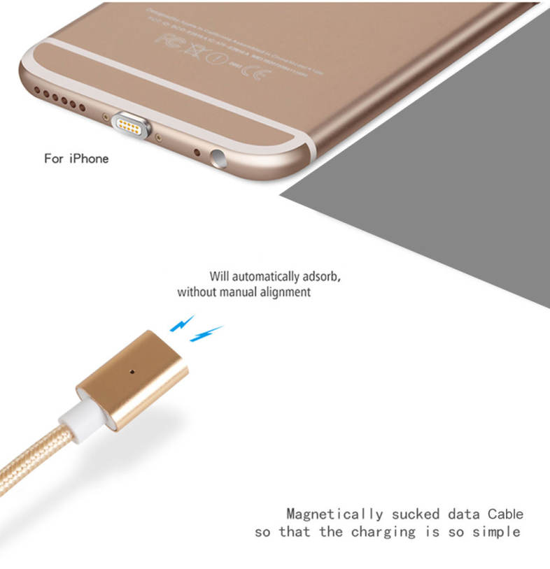 B5I iPhone Mobile Lightning Phone Magnetically Charged Data Cable Dual Data 2.1A TPE Material