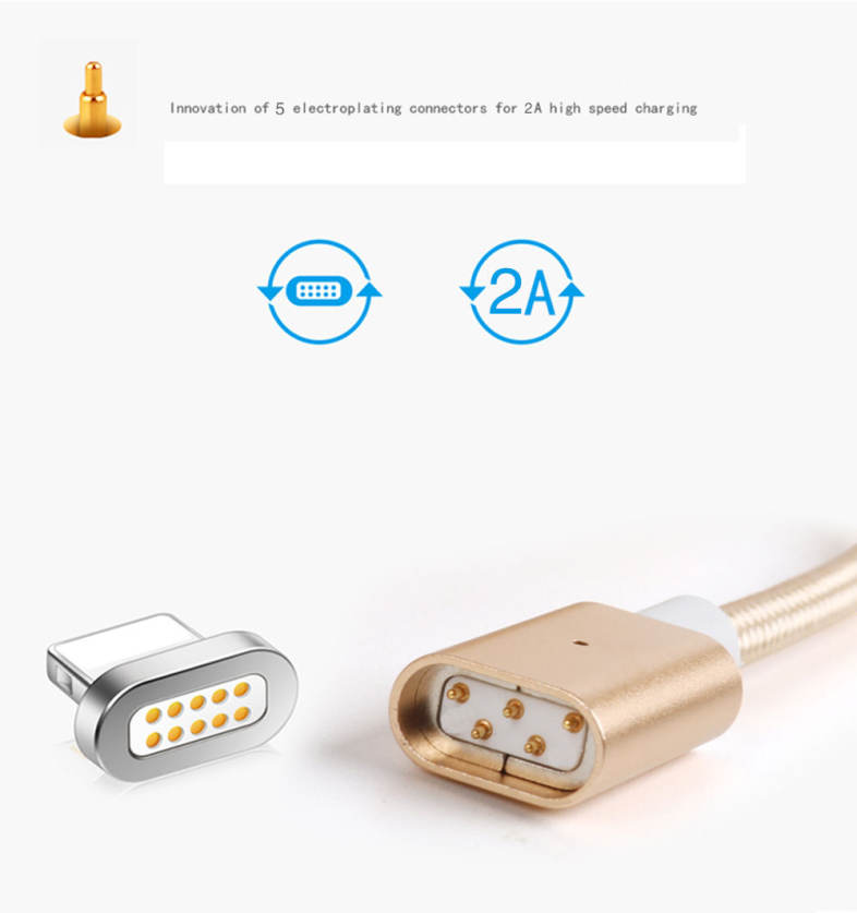 B5I iPhone Mobile Lightning Phone Magnetically Charged Data Cable Dual Data 2.1A TPE Material