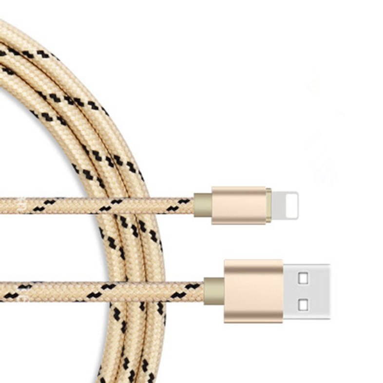 For iPhone Lightning Cable to USB Cable Gold Cord -Sync apple iOS iPhone Charging Charger Cable For iPhone 7/SE/6s/6/ 5/